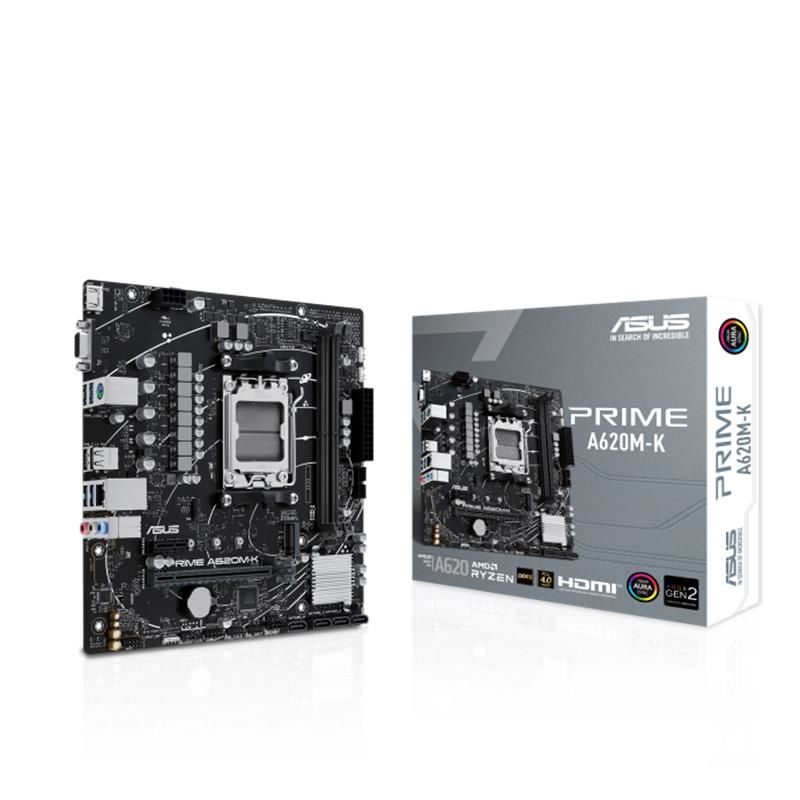 ASUS PRIME A620M-K DDR5 6400MHZ 1XVGA 1XHDMI 1XM.2 USB 3.2 MATX AM5 ( AMD AM5 7000 SERİSİ İLE UYUMLU)