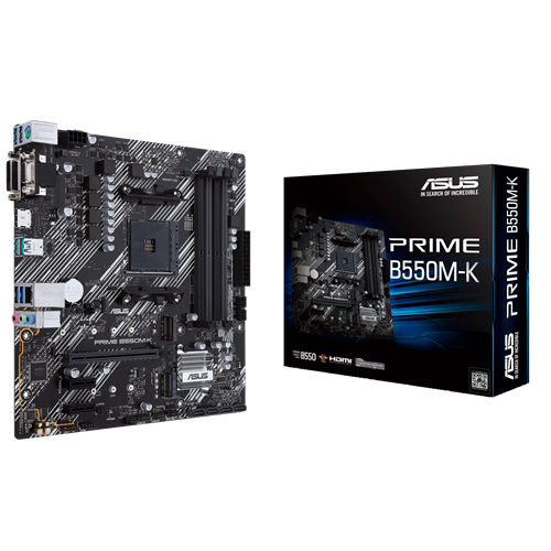 ASUS PRIME B550M-K DDR4 4600MHZ VGA HDMI DVI 2XM.2 USB 3.2 PCIE 4.0 MATX AM4