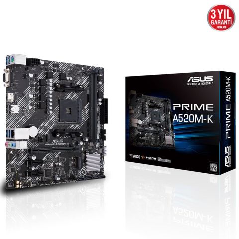 ASUS PRIME A520M-K DDR4 4600MHZ VGA HDMI M.2 USB 3.2 PCIE 3.0 MATX AM4