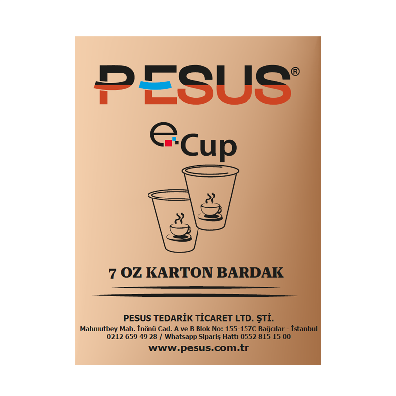 Pesus e-cup Karton Bardak 7 Oz 3000'li