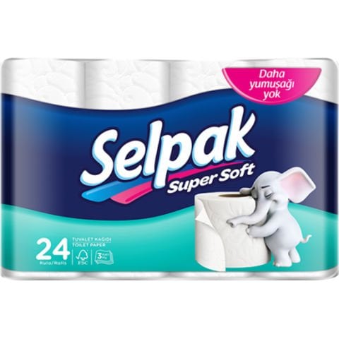 Selpak Super Soft 3 Katlı Tuvalet Kağıdı 24'lü Paket