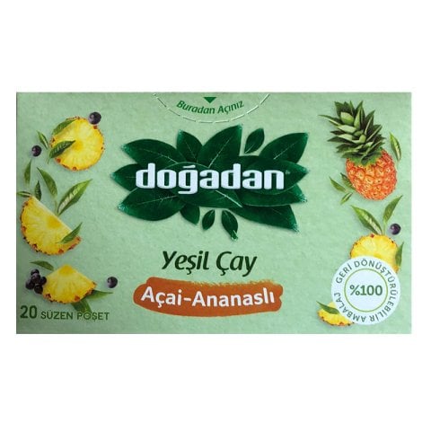 Doğadan Yeşil Çay Ananas Açaili 20'li Paket