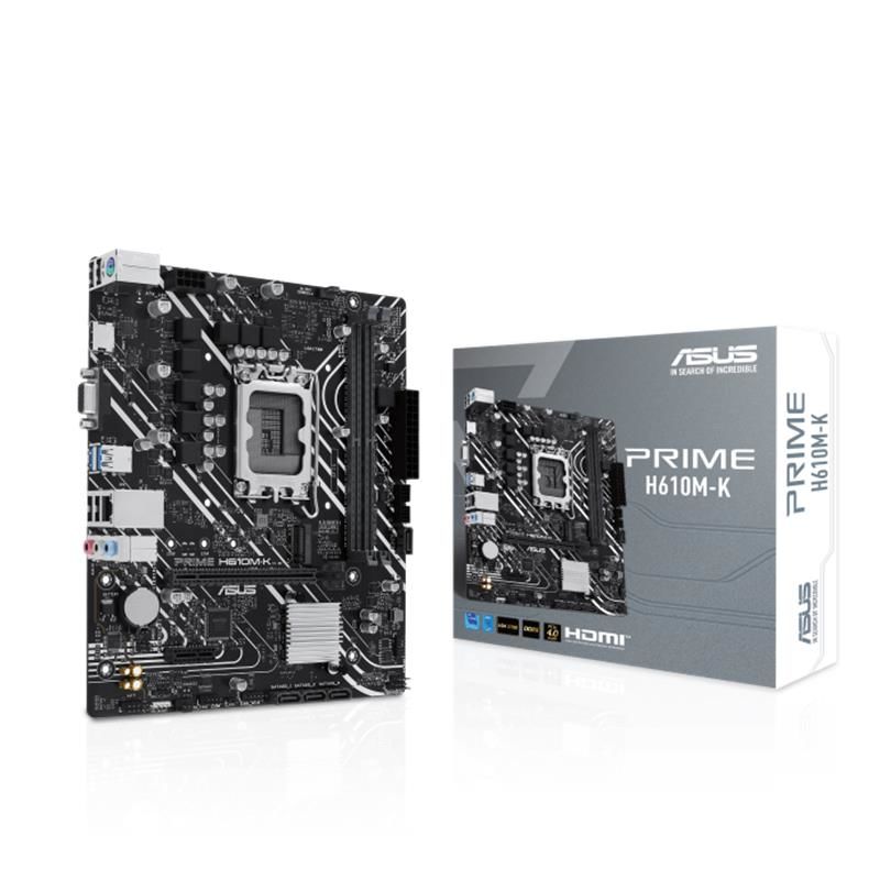 ASUS PRIME H610M-K DDR5 5600MHZ 1XVGA 1XHDMI 1XM.2 USB 3.2 MATX 1700P (13. VE 12.NESİL İŞLEMCİ UYUMLU)