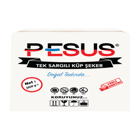 Pesus Doğal Tadında Tek Sargılı Küp Şeker 5 Kg