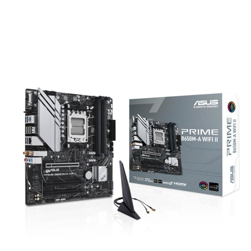 ASUS PRIME B650M-A WIFI II DDR5 6400MHZ 1XVGA 1XHDMI 1XDP 2XM.2 USB 3.2 MATX AM5