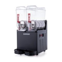Twin Ice Slush Granita Milkshake ve Soğuk Meyve Suyu Dispenseri, 12+12 L, Siyah