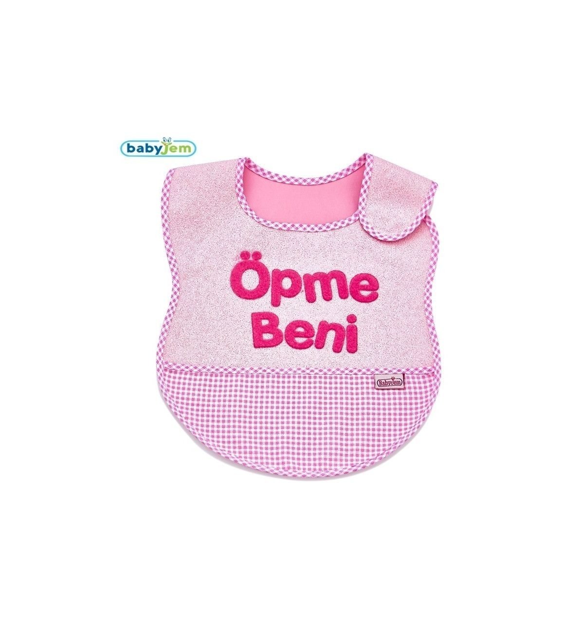 Babyjem Lüks Öpme Beni Mama Önlüğü Pembe