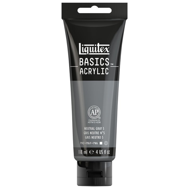 Basics Akrilik 118ml - Neutral Gray Value5 599