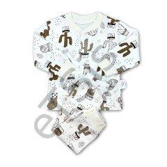 Sema Baby Sleeper Cactus Bebek Pijama Takımı 0-3 Ay - Ekru