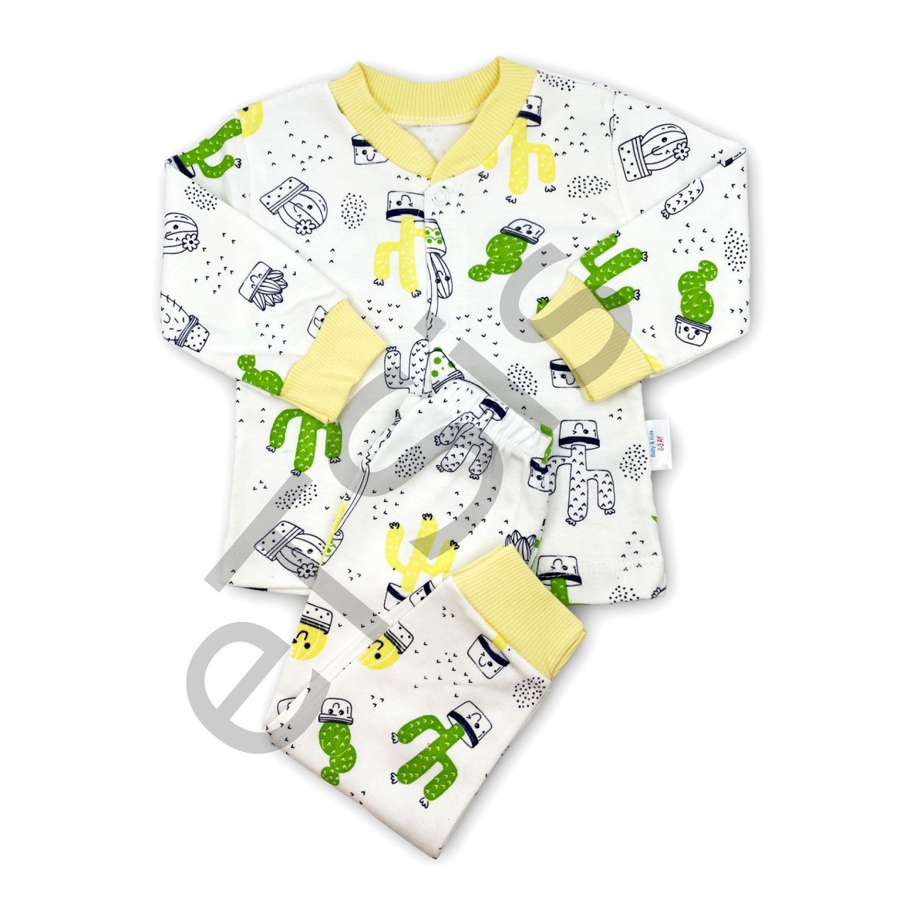 Sema Baby Sleeper Cactus Bebek Pijama Takımı 3-6 Ay - Sarı