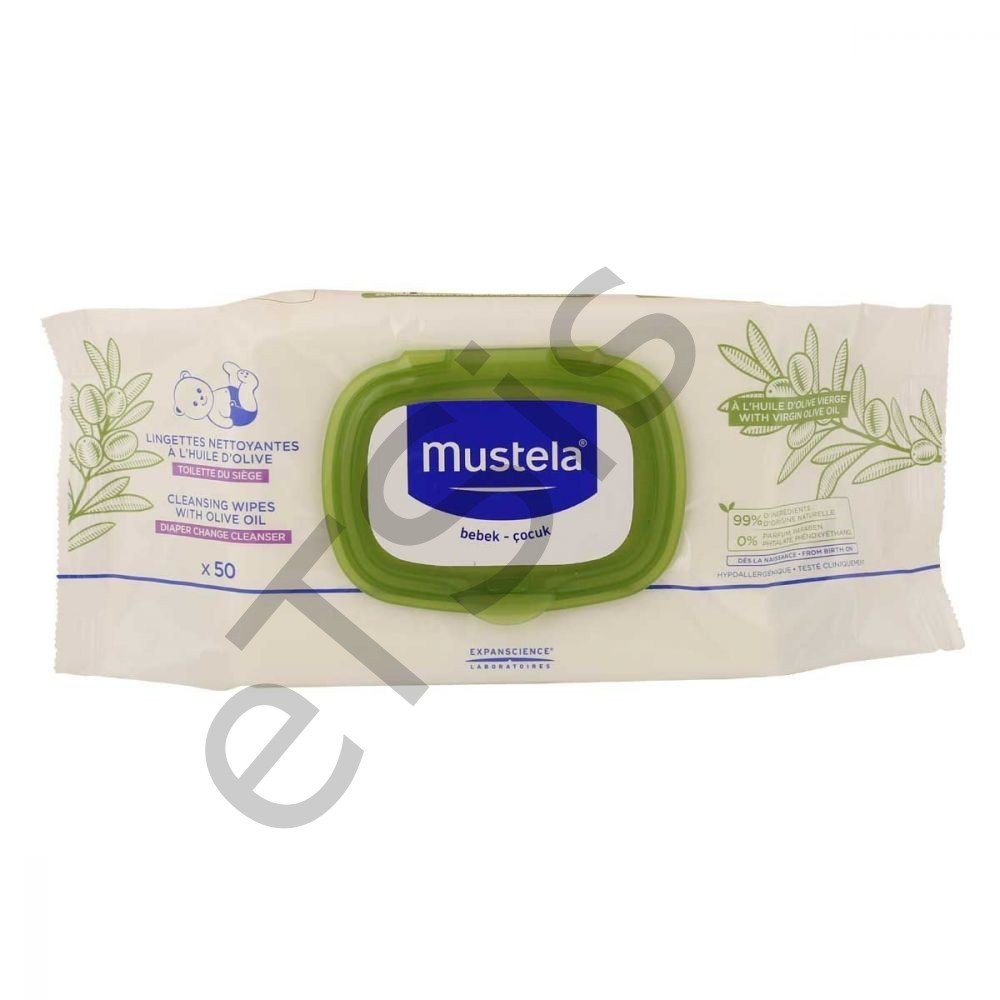 Mustela Cleansing Wipes Zeytinyağlı Islak Mendil 50 Adet