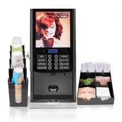 Horeca 300 Instant Kahve Makinesi + Peçete ve Karıştırıcı Standı + Bardaklık Standı