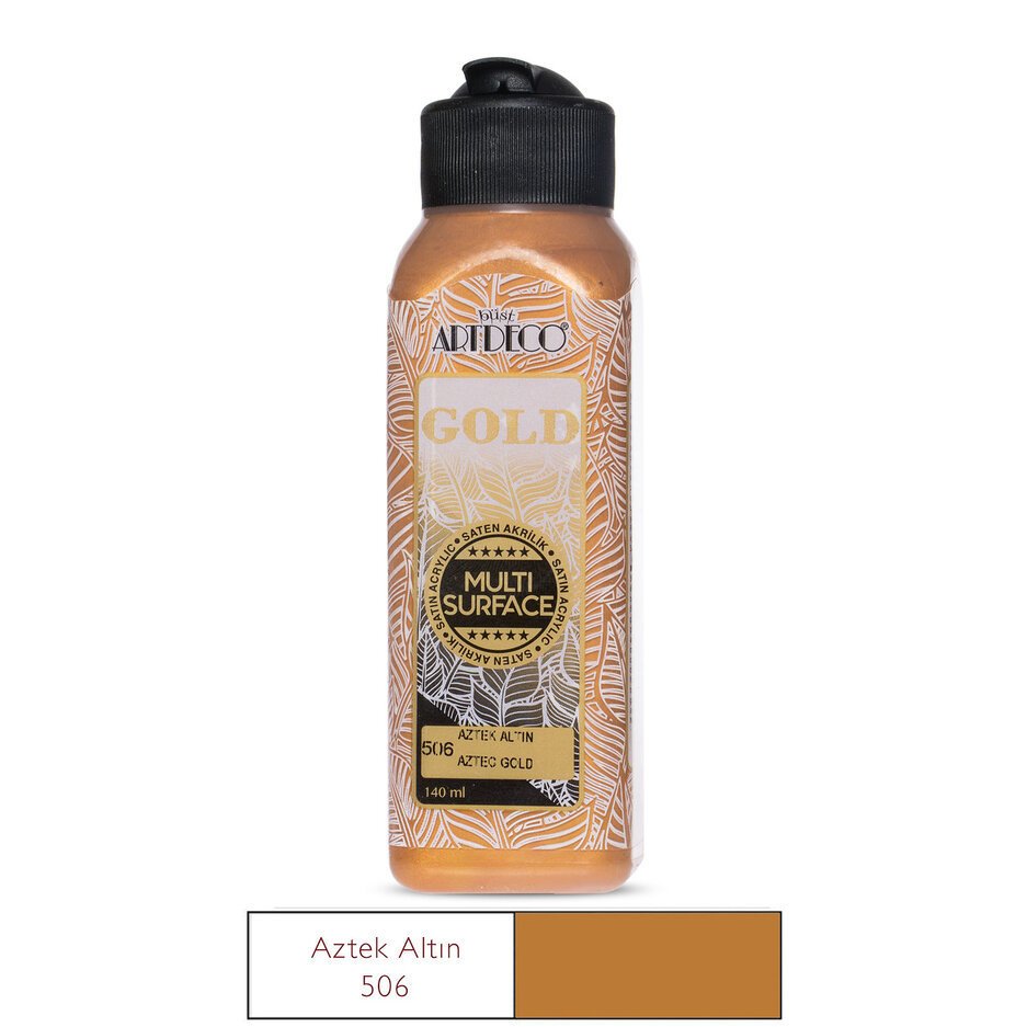 Gold Multi Surface Saten Akrilik Boya - 140ml - 506 Aztek Altın