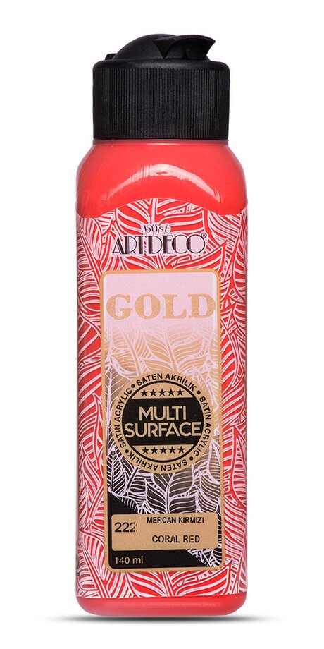 Gold Multi Surface Saten Akrilik Boya - 140ml - 222 Mercan Kırmızı