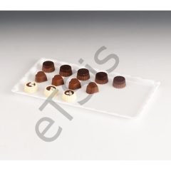 Çikolata Teşhir Tepsisi, Polikarbon, 15x30 cm, Beyaz