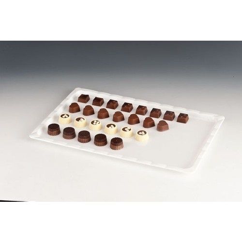 Çikolata Teşhir Tepsisi, Polikarbon, 25x40 cm, Beyaz