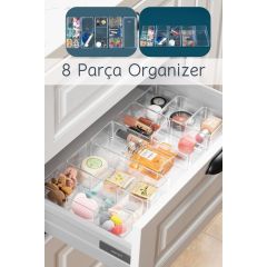 8 Parça Çekmece İçi, Çok Amaçlı Düzenleyici Organizer Seti