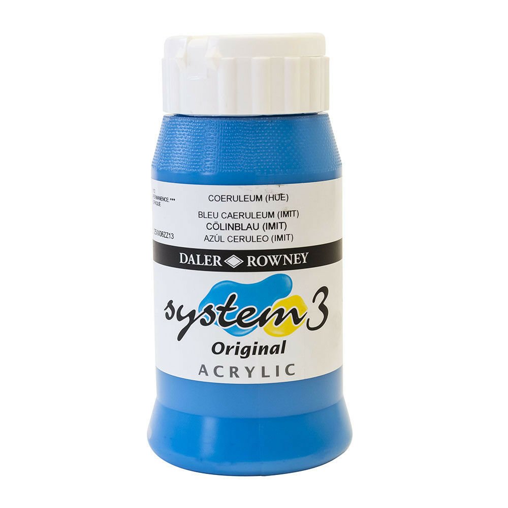 System 3 Akrilik Boya 500ml N:112 Coeruleum Blue Hue