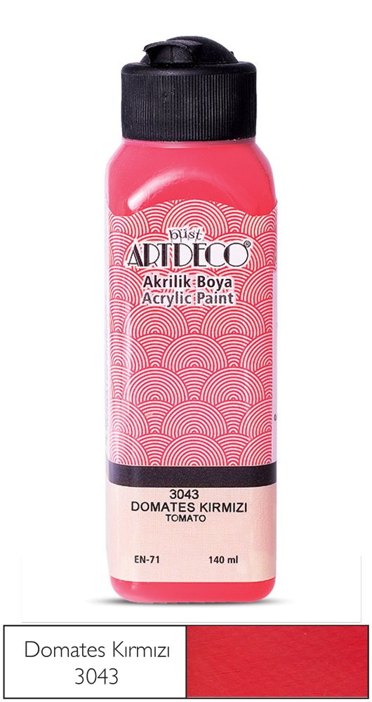 Akrilik Ahşap Boyası 140ml 3043 Domates Kırmızı