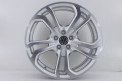 17 İnç 5X112 Wolkswagen R-Line Golf Jetta Seat Scirocco Passat Silver Polish Jant Takım