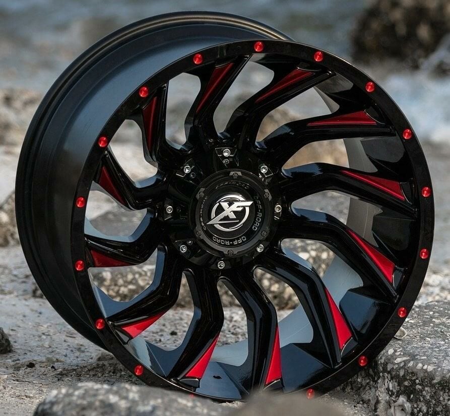 20'' 6X139.7 20*12 ET -44 110 Türbülans  Ford Ranger,Toyota Hilux Black+Red Jant