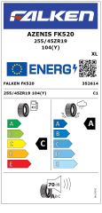 Falken 255/45R19 104Y XL Azenis Fk520 (2025)