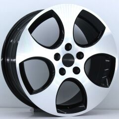 17 İnç 5x100 Volkswagen Polo Seat Skoda Detroit Black Polish Jant Takımı | R1 Wheels