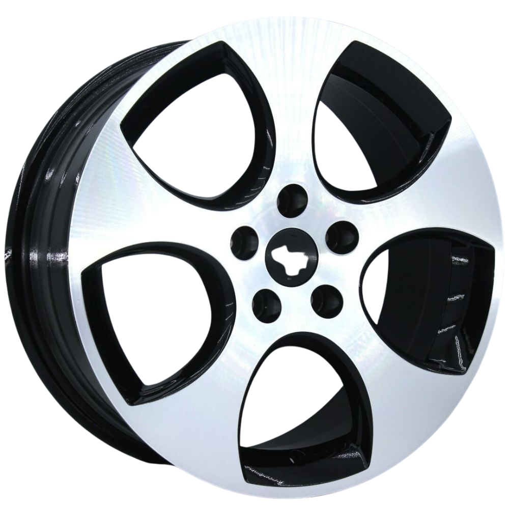 17 İnç 5x100 Volkswagen Polo Seat Skoda Detroit Black Polish Jant Takımı | R1 Wheels