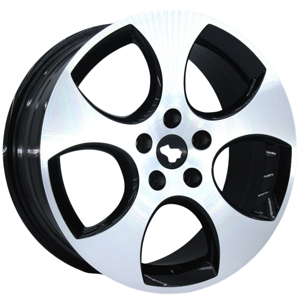 17 İnç 5x100 Volkswagen Polo Seat Skoda Detroit Black Polish Jant Takımı | R1 Wheels