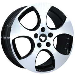 17 İnç 5x100 Volkswagen Polo Seat Skoda Detroit Black Polish Jant Takımı | R1 Wheels