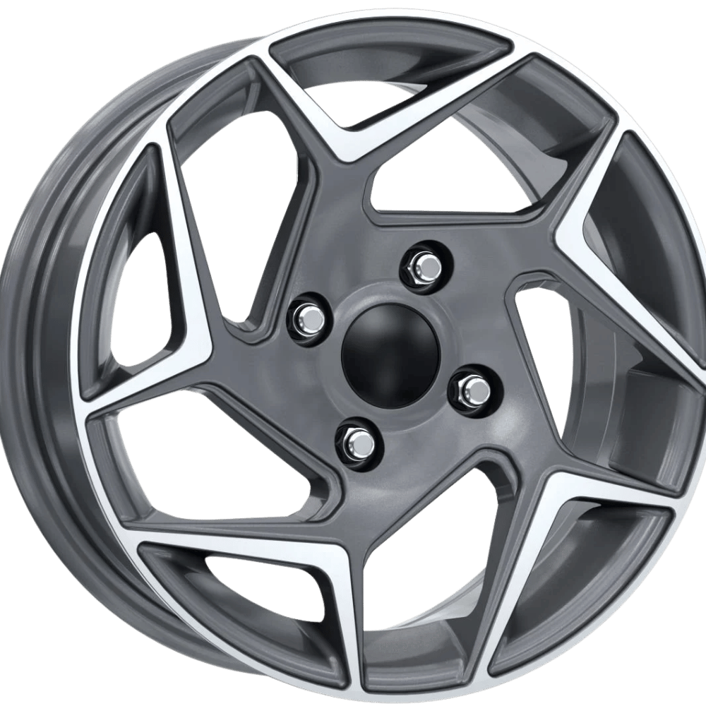 14 inç 4x100 Hyundai Honda Fiat Uyumlu Gun Metal Diamond Jant Takımı | R1 Wheels