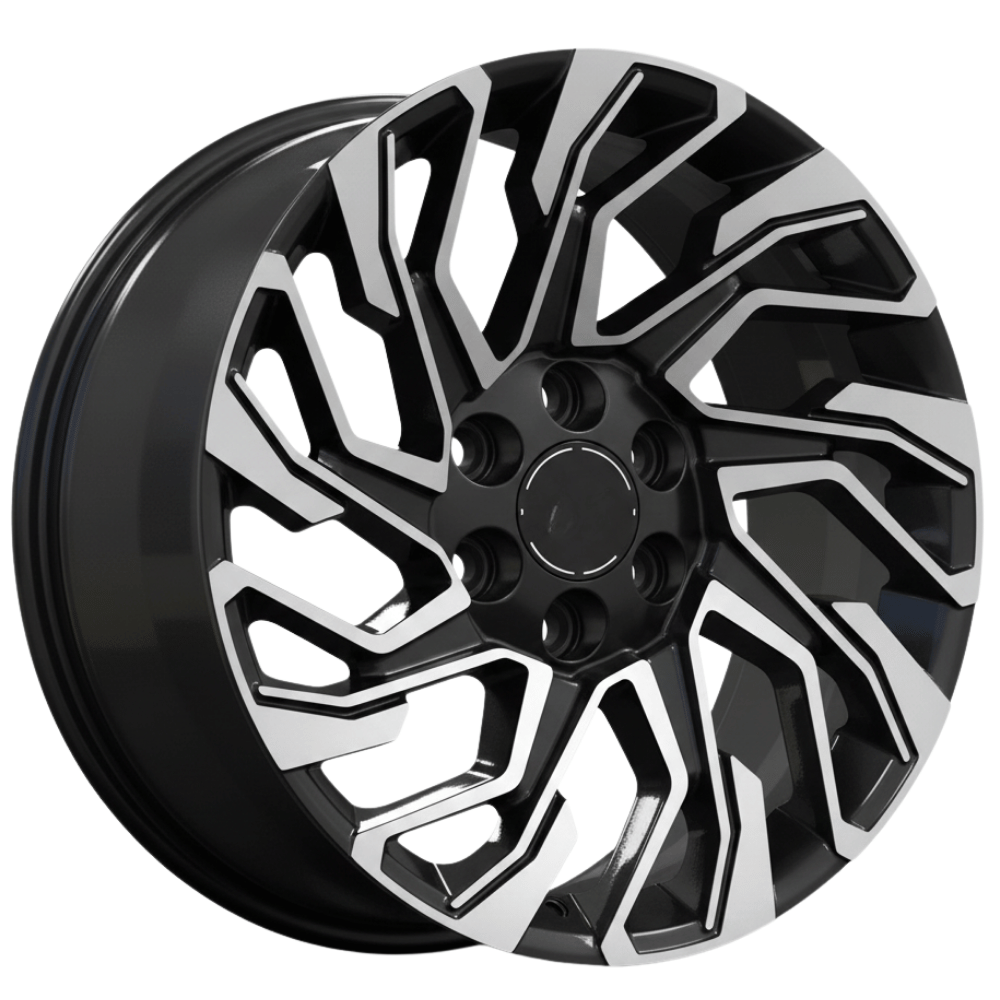 22 İnç 6x139.7 / 6x135 LUXXX Gloss Black + Milling Jant Takımı | R1 Wheels