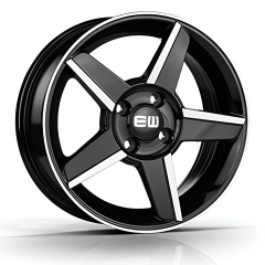 15 İnç 4X100 Renault Hyundai Daihatsu Uyumlu Black Lip Polish Jant Takım