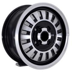 13 İnç 4x100 Fiat Renault Broadway Uyumlu Black Machined Jant Takımı | R1 Wheels