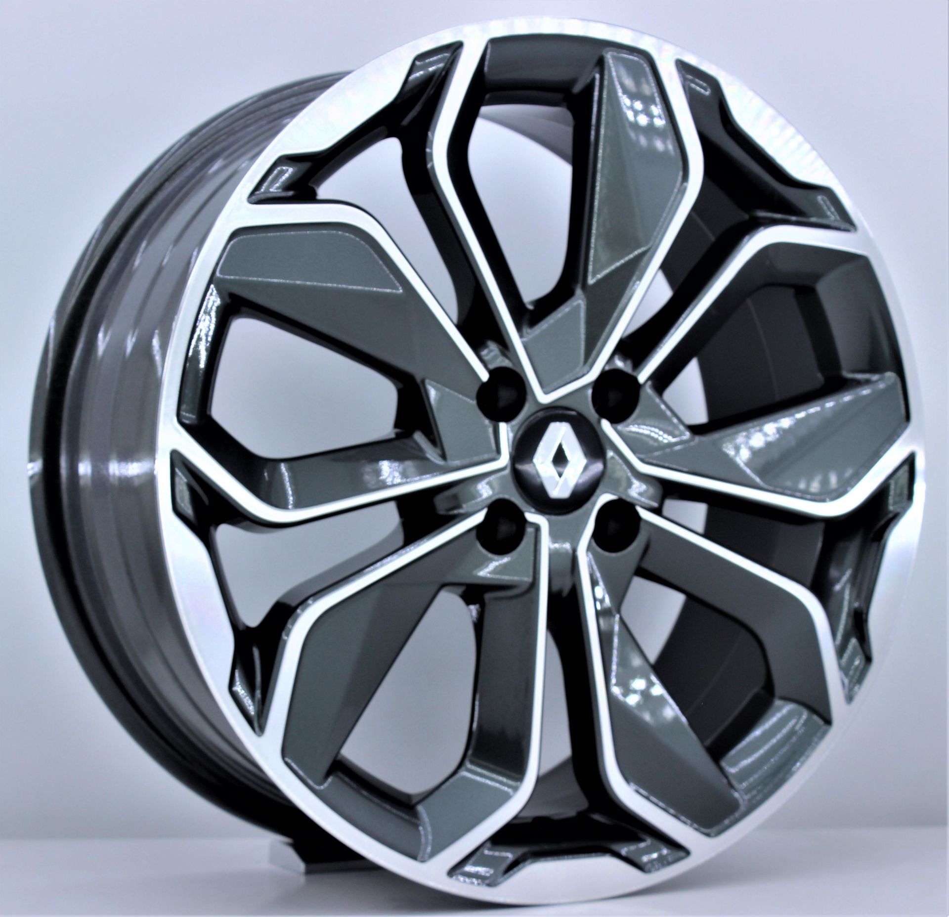 17 İnç 5X114.3 Fiat Honda Renault İcon Gun Metal Polish Jant Takım