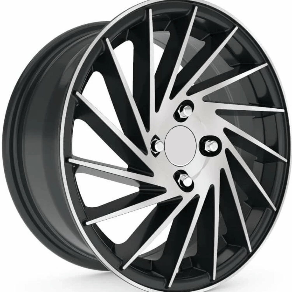 15 İnç 4X100 Fiat Renault Honda Hyundai Opel Black Polish Jant Takımı