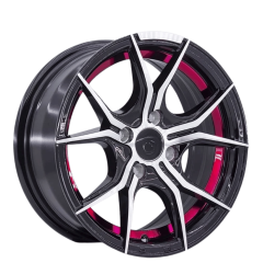 15 İnç 4X100 Renault Fıat Honda Opel Hyundai Machined Face Black Red Undercut Jant Takımı