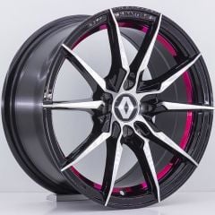 15 İnç 4X100 Renault Fıat Honda Opel Hyundai Machined Face Black Red Undercut Jant Takım