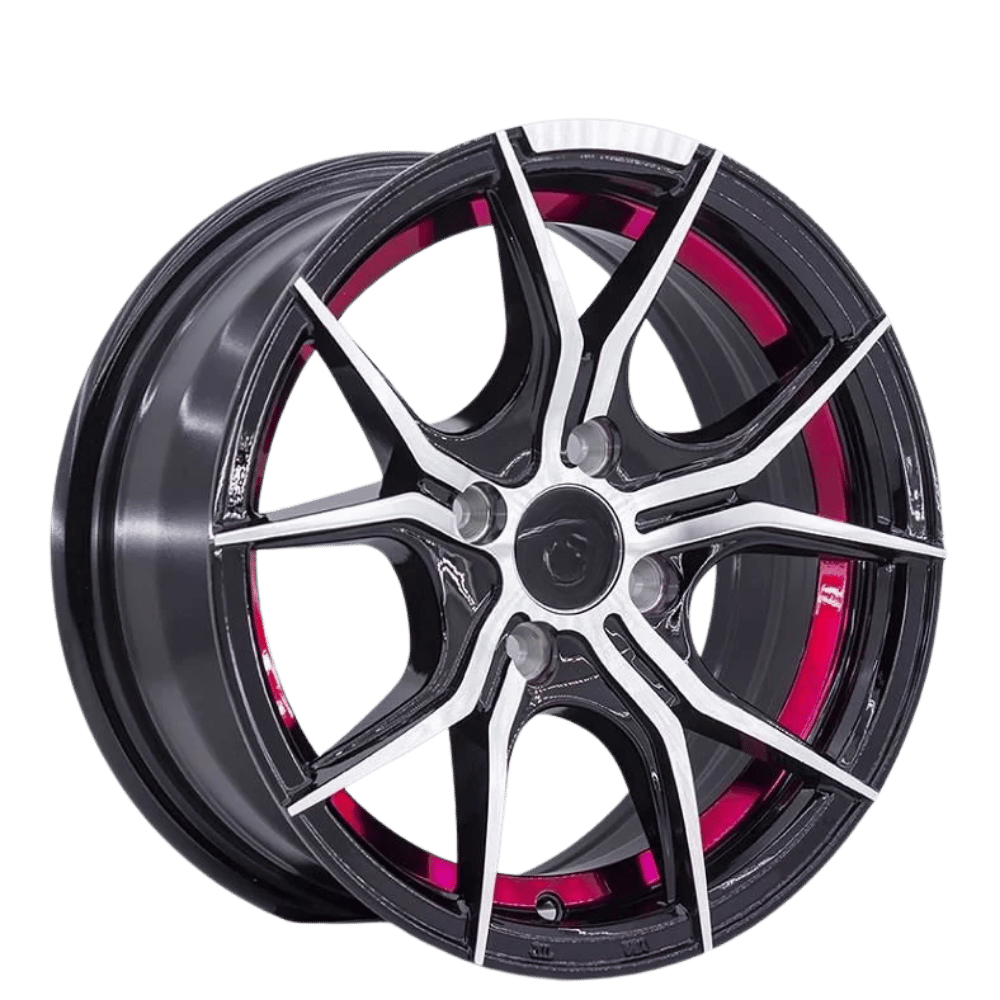 15 İnç 4X100 Renault Fıat Honda Hyundai Opel Machined Face Black Red Jant Takımı