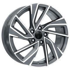 19 İnç 5x112 Audi A3 Volkswagen Golf Uyumlu Titanyum Gri Diamond Jant Takımı | R1 Wheels