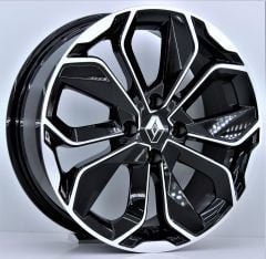 16 İnç 5X114.3 Megane 4 Black Machined Jant Takım