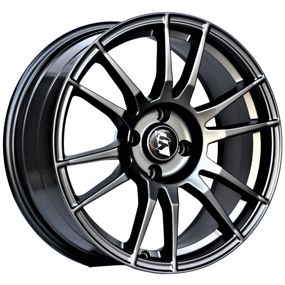17 İnç 4x100 Renault Opel Fiat Uyumlu Matt Gun Metal Jant Takımı | R1 Wheels