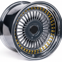 16 İnç 4X100-4X108 Çoklu Bijon Alphine VC Chrome Gold Rivets Jant Takımı