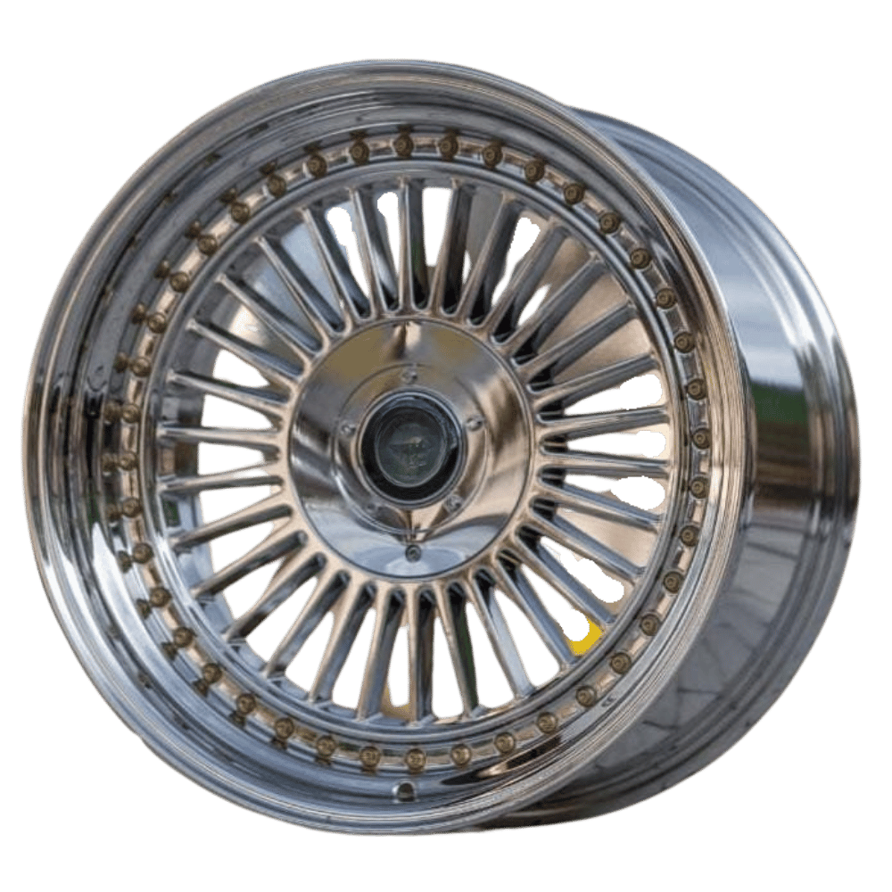 16 İnç 4x100-4x108 Çift Aplikasyon VC Chrome Gold Jant Takımı | R1 Wheels