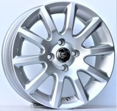 16 İnç 4X100 Renault Fiat Honda Hyundai Opel Toyota Kia Cristal Silver Jant Takımı