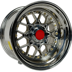 16 İnç 4X100/108 Çift Aplikasyonlu BBS FM3  Vacoom Crom Gold Jant Takımı