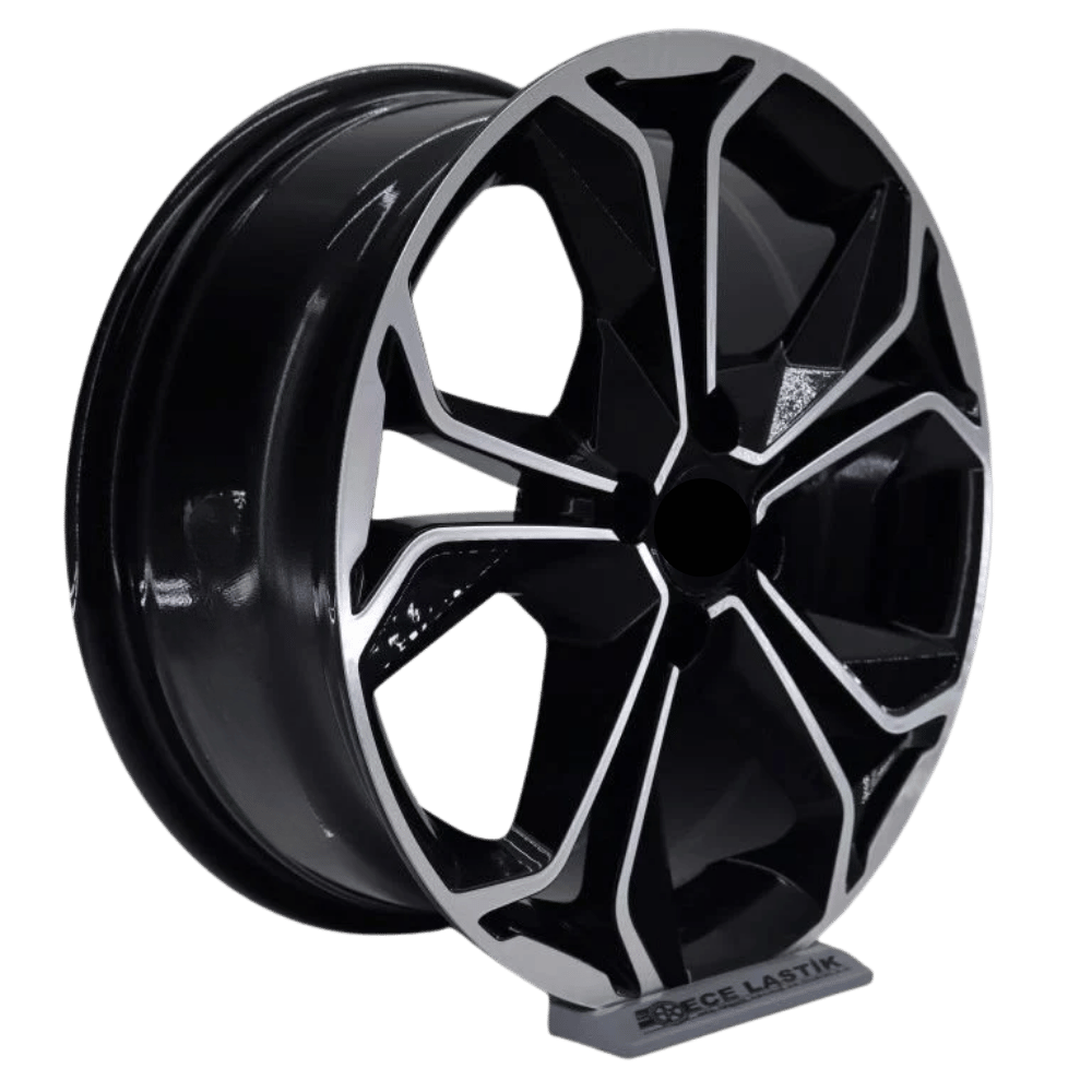 16 İnç 4X100 Renault Fiat Honda Hyundai Opel Toyota Kia Black Polish Jant Takımı
