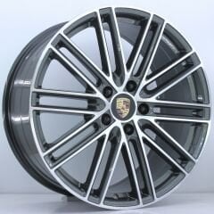 21 İnç 5X130 Porsche Cayenne Taycan Panamera Gun Metal Polish Jant Takımı
