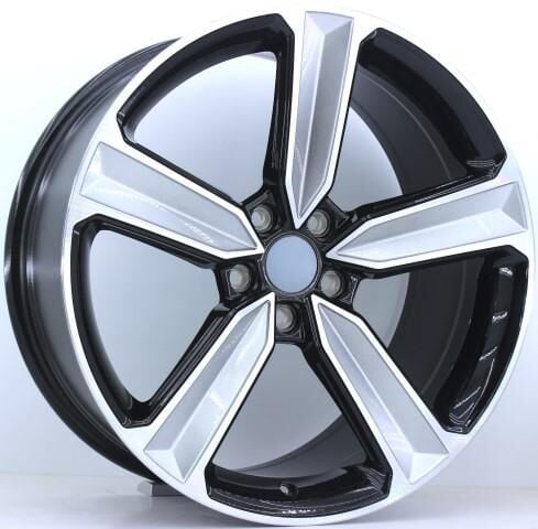 19 İnç 5X112 Volkswagen Golf Passat Tiguan Seat Skoda Audi A3 A4 A5 A6 Uyumlu Black Silver Diamond Jant Takım