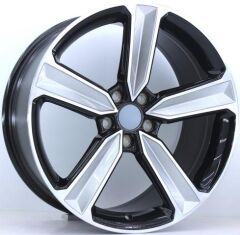 19 İnç 5X112 Volkswagen Golf Passat Tiguan Seat Skoda Audi A3 A4 A5 A6 Uyumlu Black Silver Diamond Jant Takım